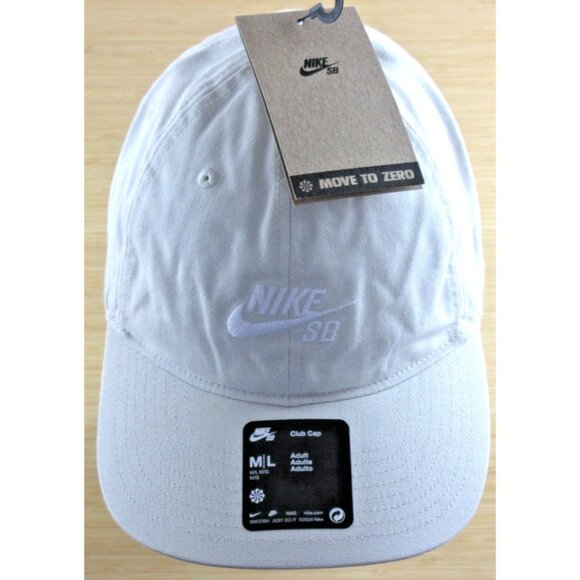 Nike SB Club Men's Unstructured Skate Cap Hat Light Bone White Size M/L NWT - Picture 2 of 8